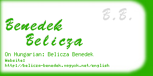 benedek belicza business card